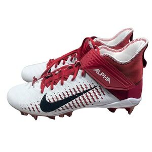 Nike Alpha Menace Pro 2 Mid Football Cleats White Red BV3945-106‎ MEN'S SIZE 14